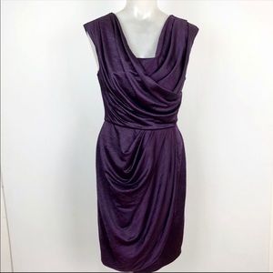 Suzi Chin Draped Wrap Style Purple Dress